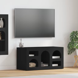 vidaXL TV-kast ELST 80 x 35 x 40 cm Zwart Bewerkt hout