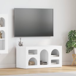 vidaXL TV-kast ELST 80 x 35 x 40 cm Hoogglans wit Bewerkt hout