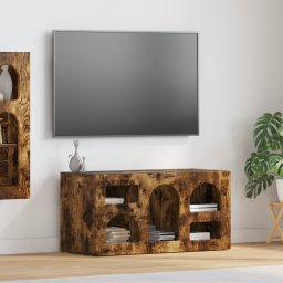 vidaXL TV-kast ELST 80 x 35 x 40 cm Gerookt eiken Bewerkt hout