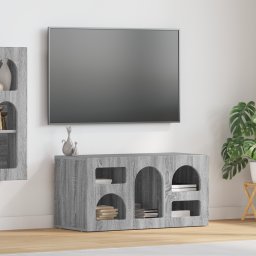 vidaXL TV-kast ELST 80 x 35 x 40 cm Grijs Sonoma Bewerkt hout
