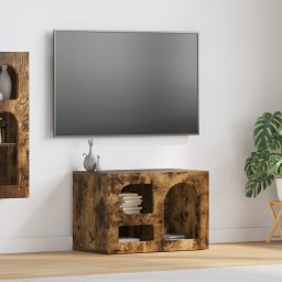 vidaXL TV-kast ELST 60 x 35 x 40 cm Gerookt eiken Bewerkt hout