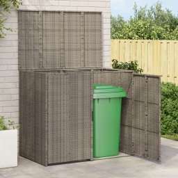 vidaXL Afvalbak Box 2 st Grijs 130 x 80 x 115 cm Polyetheen