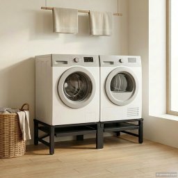 vidaXL Wasmachineverhoger 2 st Zwart 124,5 x 61,5 x 32,5 cm Staal