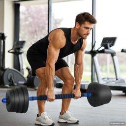 vidaXL 2-in-1 Halter-Barbell Set 30 kg Zwart en Blauw