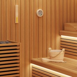 vidaXL Sauna Accessoire Set 4 st Bruin Massief Vurenhout en Hennep