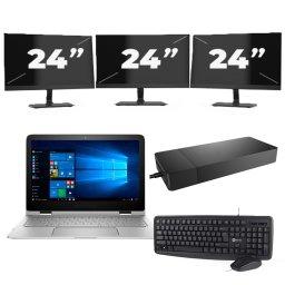 Lenovo Thinkpad E14 G2 - Intel Core i7-11e Generatie - 14 inch - 8GB RAM - 256GB SSD - Windows 11 Home + 3x 24 inch Monitor
