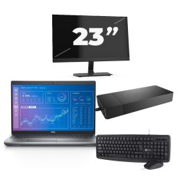 Dell Precision 3571 - Intel Core i5-12e Generatie - 15 inch - 8GB RAM - 256GB SSD - Windows 11 Home + 1x 23 inch Monitor