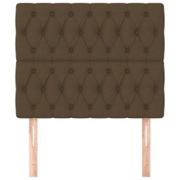 vidaXL Hoofdbord donkerbruin 90x7x118/128 cm stof