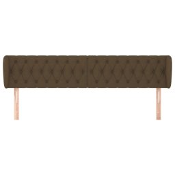 vidaXL Hoofdbord met randen 183x23x78/88 cm stof donkerbruin