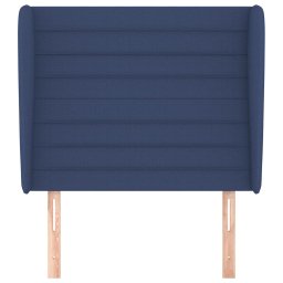 vidaXL Hoofdbord met randen 93x23x118/128 cm stof blauw