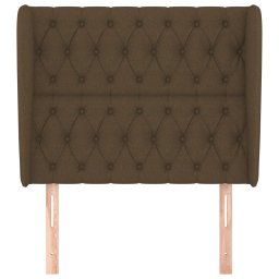 vidaXL Hoofdbord met randen 93x23x118/128 cm stof donkerbruin