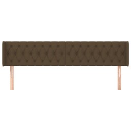 vidaXL Hoofdbord met randen 183x16x78/88 cm stof donkerbruin