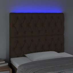 vidaXL Hoofdbord LED 90x7x118/128 cm stof donkerbruin