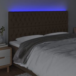 vidaXL Hoofdbord LED 180x7x118/128 cm stof donkerbruin