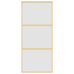 vidaXL Schuifdeur 90x205 cm mat ESG-glas en aluminium goudkleurig