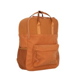New Rebels Springfield Ribbi Rugzak 13L - Stevig Rib Polyester - Lichtgewicht Schooltas & Werktas - Coffee Brown / Cognac