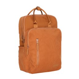 New Rebels Ribbi Milwaukee - Laptoptas Schooltas Werktas 15.6 inch Laptopvak Rugzak Rib Fabric 18L Oranje / Coffee Brown