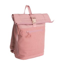 New Rebels New York Ribbi Rolltop Rugzak 17-21L Schooltas & Werktas Ribstof Laptop Rugtas 15.6 inch Old Pink