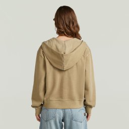 Washed Zip Relaxed Hoodie - Zwart - Dames