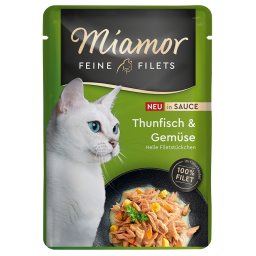6x 100g Miamor Fijne Filets in Saus Tonijn & Groente natvoer voor katten