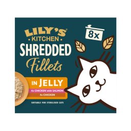 Lily's Kitchen Shredded Fillets Katten 8 x 70 g - Mixpakket in gelei (2 soorten)
