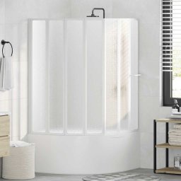 vidaXL Douche en badscherm 140 x 168 cm 7 panelen met handdoekrek