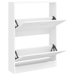 vidaXL Schoenenkast Wit 59x17x81 cm Bewerkt Hout