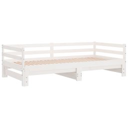 vidaXL Uitschuifbare slaapbank zonder matras 90x190 cm wit