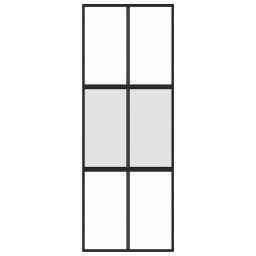 vidaXL Schuifdeur 76x205 cm gehard glas en aluminium zwart
