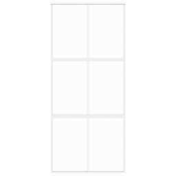 vidaXL Schuifdeur 90x205 cm gehard glas en aluminium wit
