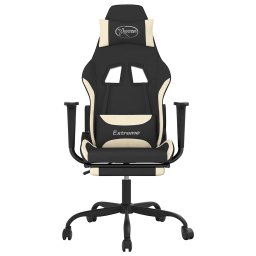 vidaXL Gamestoel met voetensteun en massagefunctie stof zwart en rood