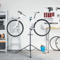 vidaXL Fietsreparatiestandaard inklapbaar 108-188 cm blauw staal