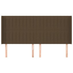 vidaXL Hoofdbord met randen 183x16x118/128 cm stof donkerbruin