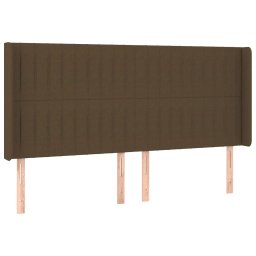 vidaXL Hoofdbord LED 183x16x118/128 cm stof donkerbruin