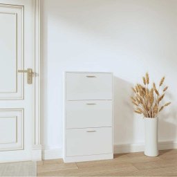 vidaXL Schoenenkast 59x17x108 cm bewerkt hout hoogglans wit