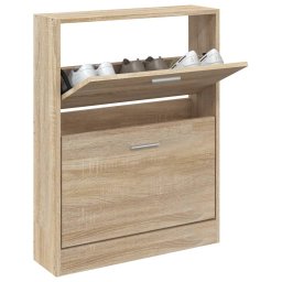 vidaXL Schoenenkast eiken 59x17x81 cm bewerkt hout