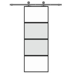 vidaXL Schuifdeur 76x205 cm gehard glas en aluminium zwart