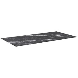vidaXL Tafelblad 100x50 cm 6 mm gehard glas met marmeren design zwart