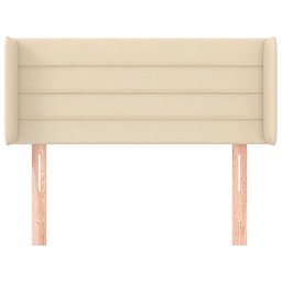 vidaXL Hoofdbord met randen 93x16x78/88 cm stof crèmekleurig