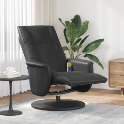 vidaXL Draaibare Massagestoel Zwart 71 x 90 x 105 cm Nep Leer
