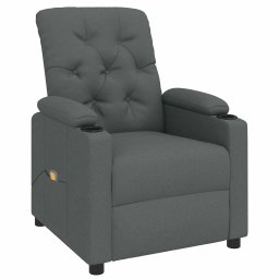 vidaXL Massagestoel stof donkergrijs