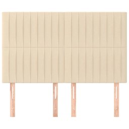 vidaXL Hoofdbord crème 144x5x118/128 cm stof
