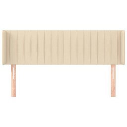 vidaXL Hoofdbord met randen 147x16x78/88 cm stof crèmekleurig