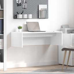 vidaXL Wandbureau Wit Bewerkt hout 100 x 45 x 30 cm
