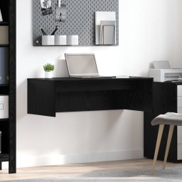 vidaXL Wandbureau Zwart Eiken Bewerkt hout 100 x 45 x 30 cm