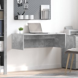 vidaXL Wandbureau Beton Grijs Bewerkt hout 100 x 45 x 30 cm