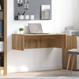 vidaXL Wandbureau Artisan Eiken Bewerkt hout 100 x 45 x 30 cm