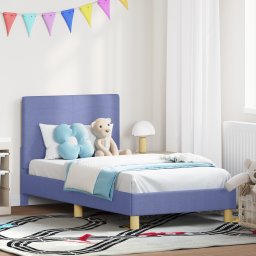 vidaXL Bedframe voor kinderen met hoofdbord Jeans Blauw 80 x 160 cm