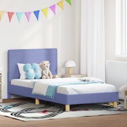 vidaXL Bedframe voor kinderen met hoofdbord Jeans Blauw 90 x 200 cm