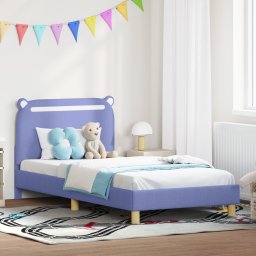 vidaXL Bedframe voor kinderen met hoofdbord Jeans Blauw 90 x 200 cm